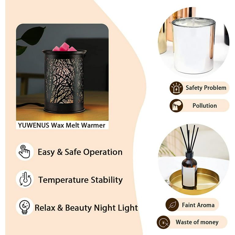 Ornix Metal Wax Warmer, Electric Wax Melt Warmer for Scented Wax Fragrance Candle Oil Burner Melting Night Light for Gift Home Office Bedroom , Branch