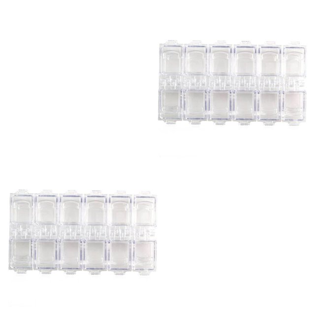 Vogacara Gran oferta, 1 unidad, caja de almacenamiento vacía de diamantes de imitación para decoración de uñas de 12 rejillas de plástico Type4 NO4