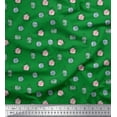thumbnail image 1 of Soimoi Green Poly Georgette Fabric Crystals Floral Print Fabric by the Yard 42 Inch Wide, 1 of 5