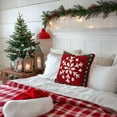 thumbnail image 4 of Fennco Styles Loop Tufted Snowflake Christmas Filled Throw Pillow – 17" X 17" Festive Red Cushion Cover for Winter Holiday Décor, Sofa, Couch, or Bed, 4 of 7