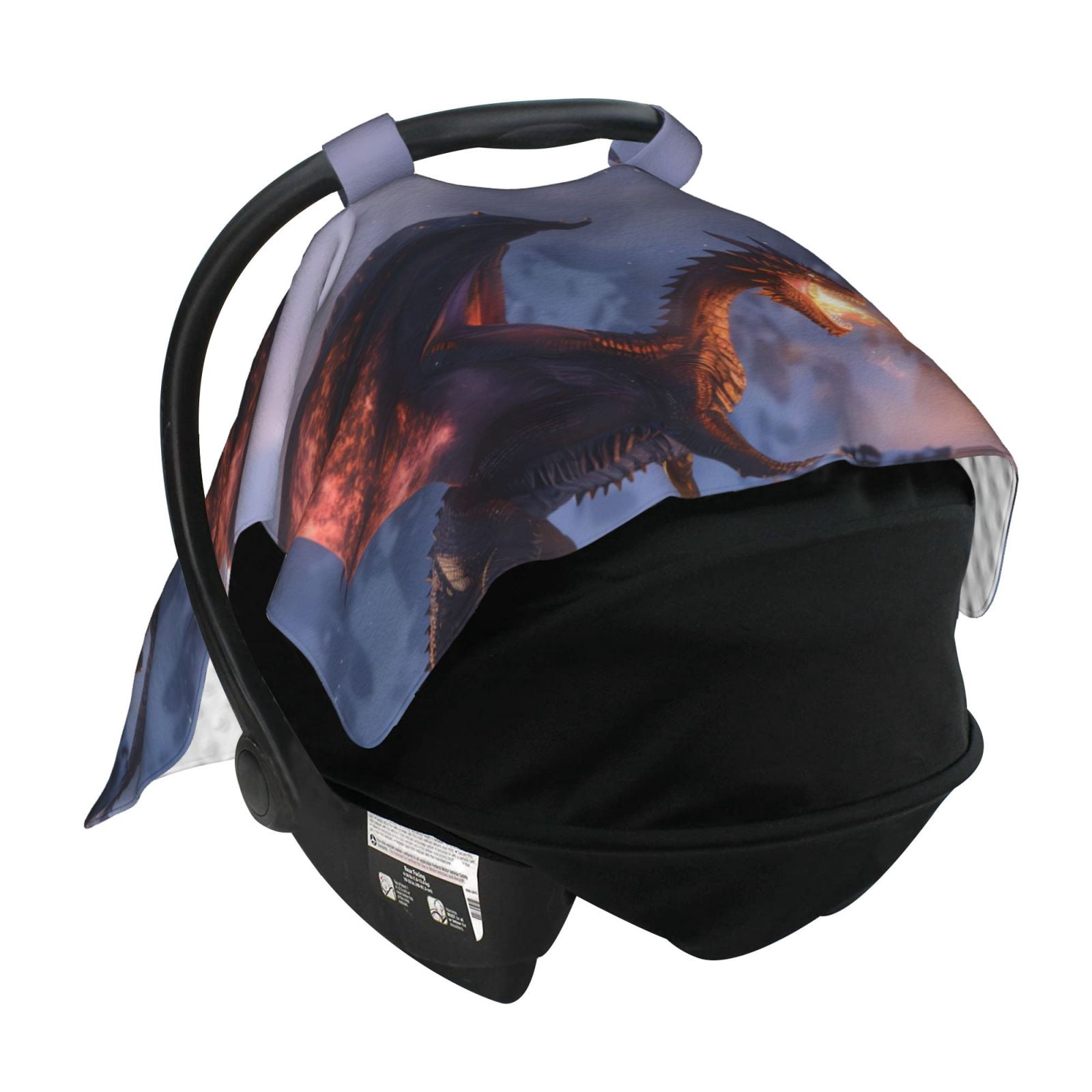 Car Seat Cover Baby - Winter Fire Dragon Breathable Infant Car Seat Cover for Baby Carseat, Lightweight Comfort Baby Essentials Must Haves Newborn Stuff for Girl Boy