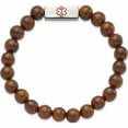 thumbnail image 2 of Stainless Steel Polished With Enamel Medical Id Zingana Wood Bracelet Made In China -Jewelry By Sweet Pea, 2 of 6