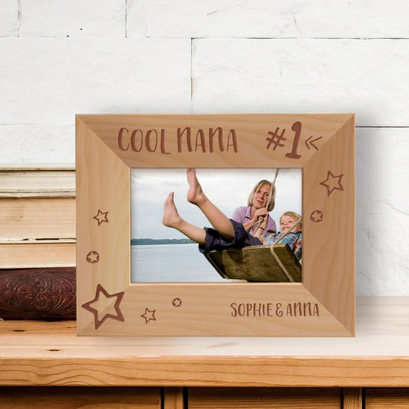 Cool Nana Personalized Wooden Frame-5" x 3 1/2" Brown Horizontal