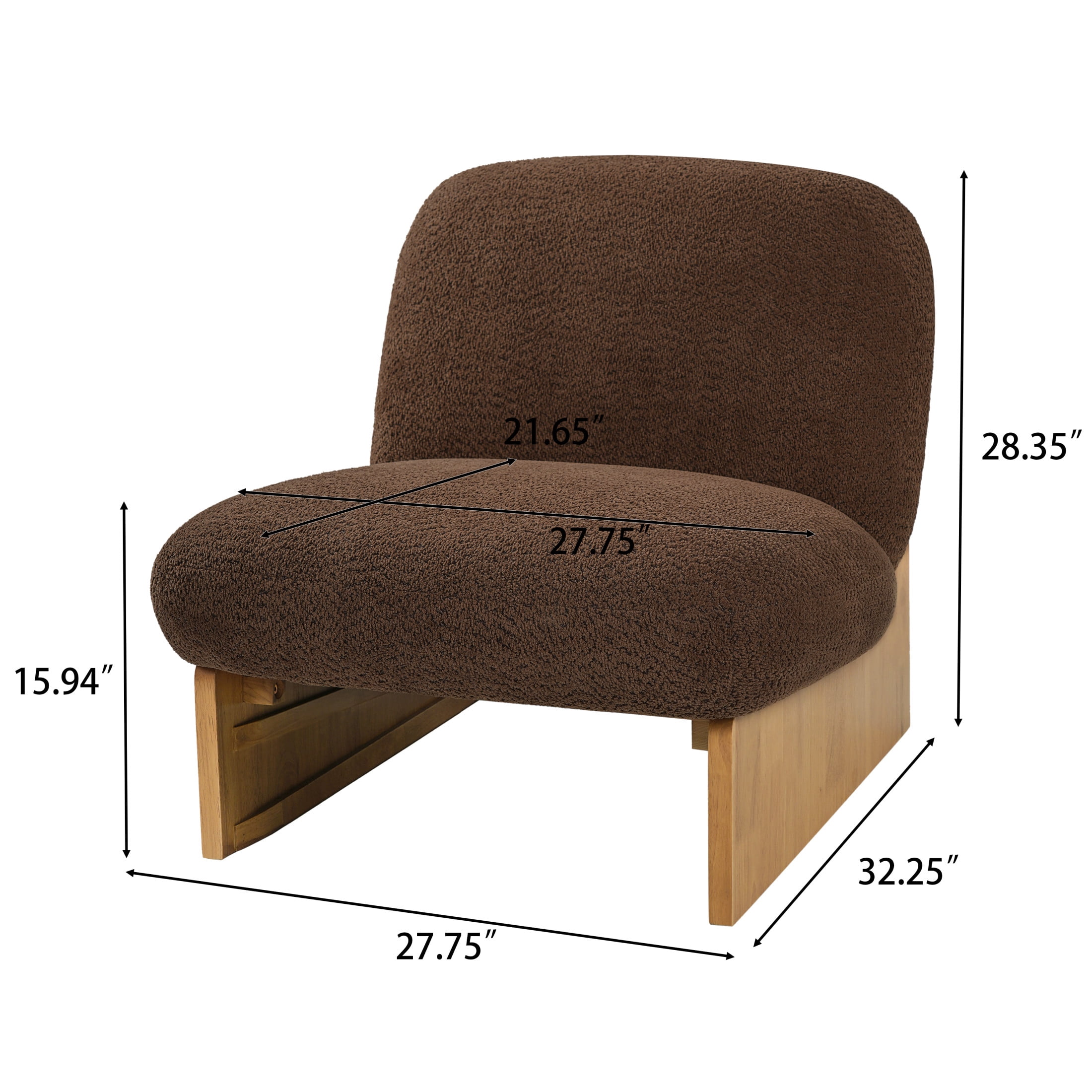 Christopher Knight Home Modern Mid-Century Boucle Upholstered Accent Side Chair, Brown