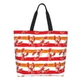 thumbnail image 1 of Balery Red Lobster Bolsa Tote Estilo Estético con Cremalleras, Bolsa de Hombro, Bolsa de Compras Grande y Plegable, 1 of 8