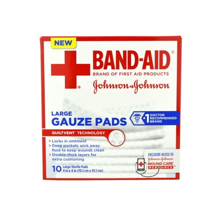 Johnson & Johnson First Aid Sterile Gauze Pads Sterile 4 ...