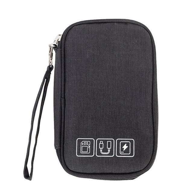 Bewildely Estuche Cremallera Poliéster Multicompartimentos Bolsas de almacenamiento Capacidad Organizador de cables de viaje Transporte de Almacenamiento y organización del hogar Negro Bewildely HA075200-02