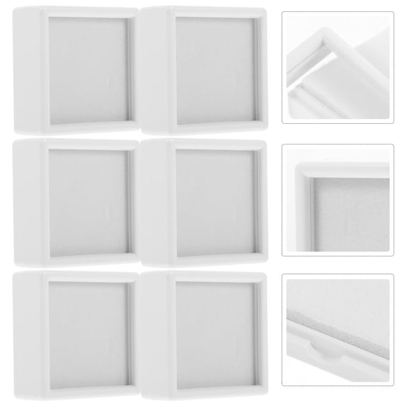 SEWOART White ABS Multipurpose Jewelry Display Case with Clear Lid 6Pcs