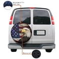 thumbnail image 4 of KAKALAD Bald Bird With American Flag 02 Spare Tire Cover Universal Vehicle Accessories Buckle Car Tools 14”in, 4 of 6