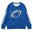 thumbnail image 3 of Kiijoy Toddler Girls Glitter Football Sweatshirt Long Sleeve Crewneck Pullover, Sizes 3-4, 3 of 3