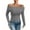 Gray, variant on Women's Sexy Off Shoulder Tops Dressy Casual Slim Fit Long Sleeves Fall Blouse Going Out Shirt