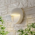 thumbnail image 3 of JONATHAN Y Orbe 6.25" Outdoor Metal/Glass Dimmable Integrated LED Wall Sconce, White, 3 of 7