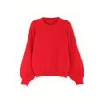 thumbnail image 3 of Cozy Women Crew Neck Pullover Sweater - Soft Knit Long Sleeve Solid Color Wardrobe, 3 of 12