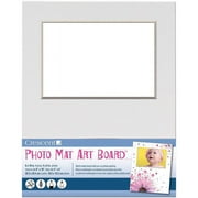 Photo Mat Art Board, 8" x 10", 1pk, White, Holds 4" x 6" Photo