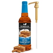 Syruvia Salted Cookie Butter Sugar Free Coffee Syrup 25.4 Fl Oz With Pump