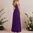 thumbnail image 7 of Purple Wedding Guest Dress Elegant Formal Evening Gown Deep Thigh High Slit Party Dress with Spaghetti Straps for Banquet Stage Performance XXL polyester Women's Formal Dress, 7 of 7