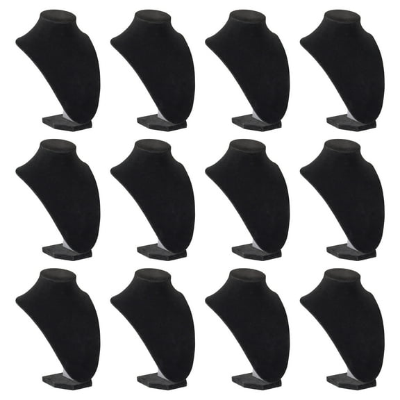 Bead Landing 9" Black Velvet 3D Necklace Stand, 12 Pack