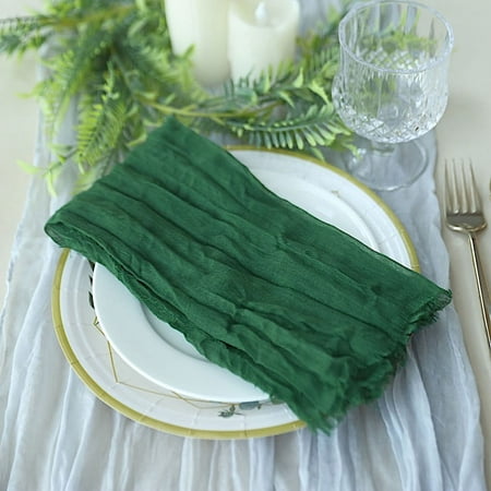 

BalsaCircle 5 Pieces Hunter Green 21 Cheesecloth Gauze Cotton Table Napkins