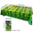 thumbnail image 3 of Soccer Party Decoration Disposable Tablecloths Durable Oil Proof Plastic Table Cover for Birthday Sports Events 2 Pack Green, 3 of 7