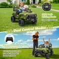 thumbnail image 5 of Farmdex 4WD 24V Ride on Toys with Remote Control, 2 XL Seaters, 9AH Electric Battery Powered Toys Car w/ 4 Wheels Spring Suspension, Bluetooth Music, LED Lights, 3 Speeds, Green, 5 of 11