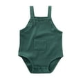 thumbnail image 1 of RXIRUCGD Baby Practice Crawling Suit Solid Color Pocket Jumpsuit Overalls Rompers( Green, Size:6 Months ), 1 of 4
