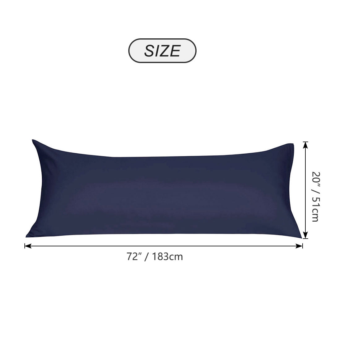 Unique Bargains Pillowcases Zippered Microfiber Body Pillow Cover Navy 20" x 72"