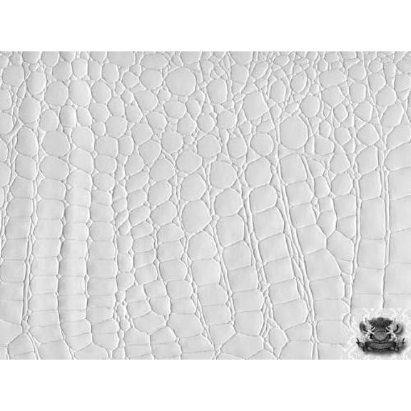 1 X Crocodile WHITE Fake Lear Upholstery By Yard