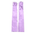 thumbnail image 3 of Fdelink Women'S Long Satin Finger Gloves Elbow Length 1920S Opera Bridal Dance Gloves Arm Sleeve (Purple), 3 of 5