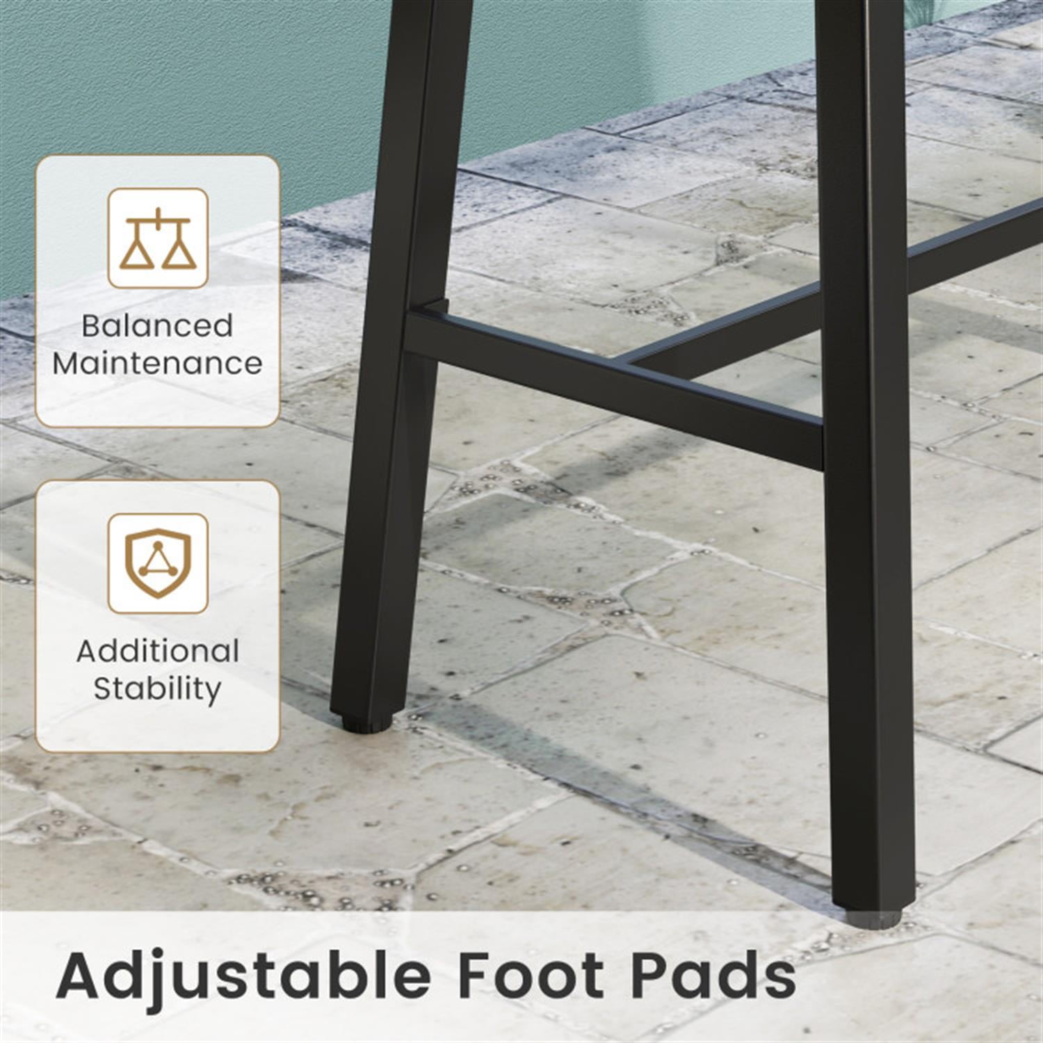 Demi Bonn 36" Patio Counter Height Bar Table with Adjustable Foot Pads, Outdoor Dining Tables for Balcony Patio Garden Poolside, Black