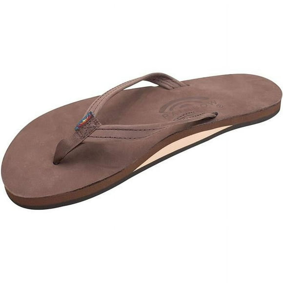 Rainbow 301ALTS0-W-EX-XL Sandales pour Femmes, Sandale à Bride Étroite en Cuir Premier à une Seule Couche, Expresso - Très Grande - Taille 8.5-9.5