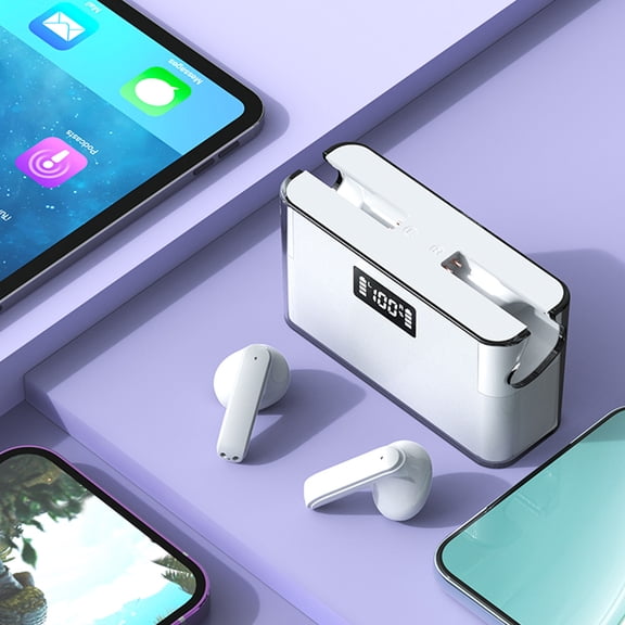 Hwkond Wireless Earbuds Wireless Bluetooth Earphones With Mobile Power Supply Semi In Ear Sports Digital Display Earphones on Clearance