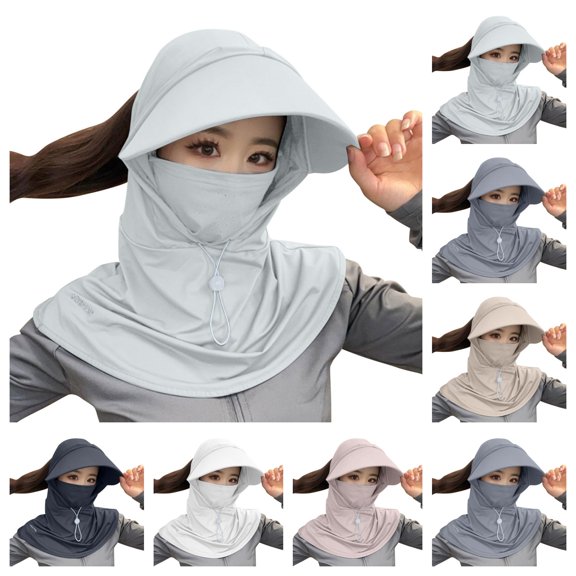 SAWOBUUN Womens UV Protection Balaclava Hat with Neck Guard & Face Mask for Cycling Travel Outdoor Activities