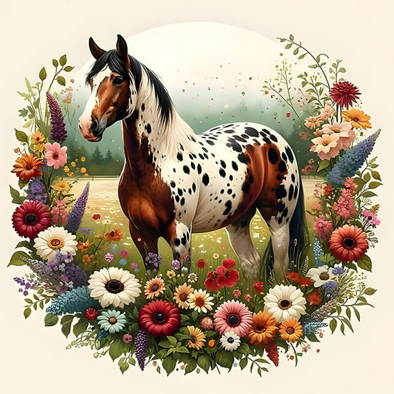 DIY 5D Diamond Painting Kit (for Adults) Diamond Painting "Horse, Animal" - Full Diamond Crystal Rhinestone Embroidery Craft Kit, Can Be Used as Gift, Wall Decoration