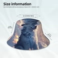 thumbnail image 3 of Lukts Cloud Wolf Print Double-Side-Wear Reversible Reflective Bucket Hat Travel Beach Hat, 3 of 6
