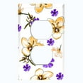 thumbnail image 2 of Metal Light Switch Plate Cover Purple Yellow Flowers Rosemary White FLW050, 2 of 13
