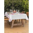 thumbnail image 2 of Outdoor Tablecloth with Umbrella Hole and Zipper, Happy Eatser Rectangle Table Cloth 54x80 Inch Waterproof Tablecloth, Spring Flowers Colorful Eggs Pastoral Butterfly Picnic Table Cover for Patio, 2 of 7
