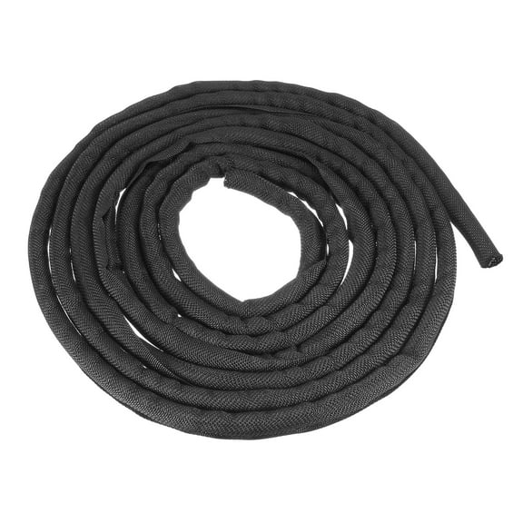 Uxcell Cable Tubing PET Cord Protector Self Closing Cable Sleeve Management Organizer 0.4" x 9.84 ft Black