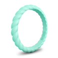 thumbnail image 2 of Enso Rings Stackable Braided Silicone Wedding Ring â€“ Hypoallergenic Unisex Stackable Wedding Band â€“ Comfortable Minimalist Band â€“ 2.5mm Wide, .8mm Thick (Turquoise, Size 5), 2 of 4