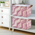 thumbnail image 2 of Yayeee Foldable Storage Basket for Shelves with Handles Set of 2 Waterproof Cloth Bins, Pink Brown Pattern, 2 of 7