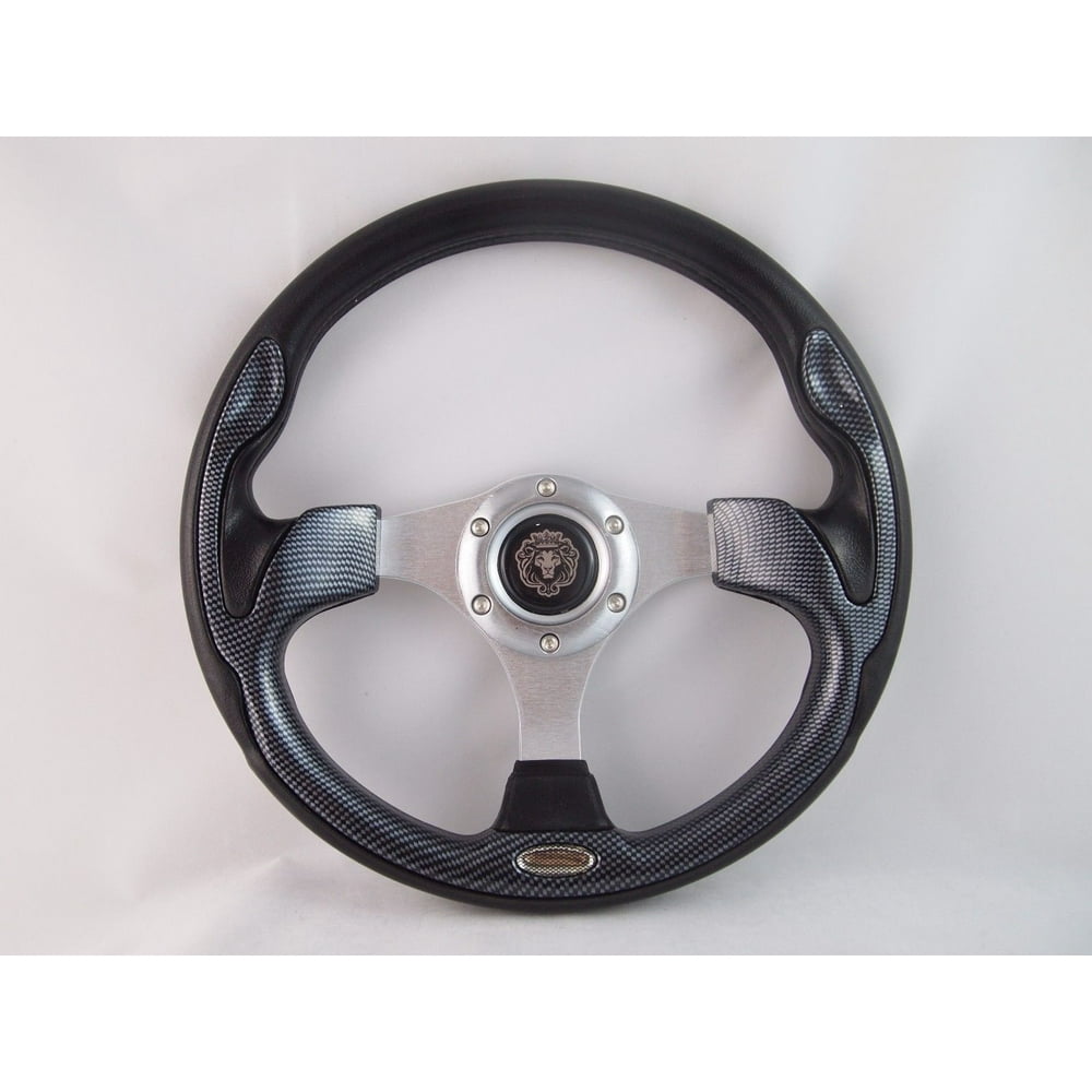 Boat Steering wheel W/ Adapter 3 spoke 3/4" tapered key Marine Carbon fiber"