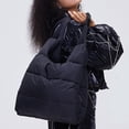 thumbnail image 3 of Bolso Bandolera Algodón para Mujer Bolso Color Sólido Bolso Diario para Mujer (negro), 3 of 9