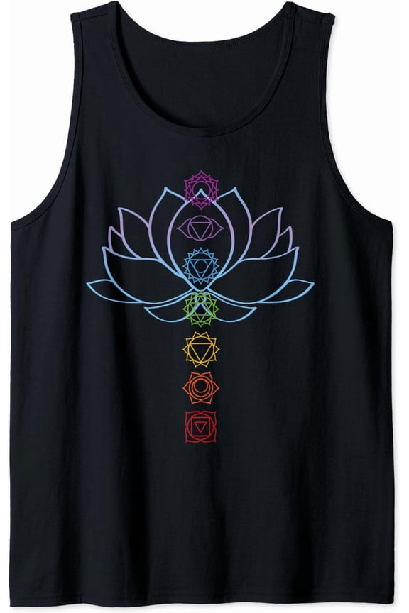 Spiritual Zen Lotus Flower Chakras Aligned Yoga Lover Tank Top Size S-3XL