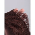 thumbnail image 3 of Brown Satin Mini Skirt With Intricate Lace Trim, Elegant A-Line Design For Women, 3 of 7