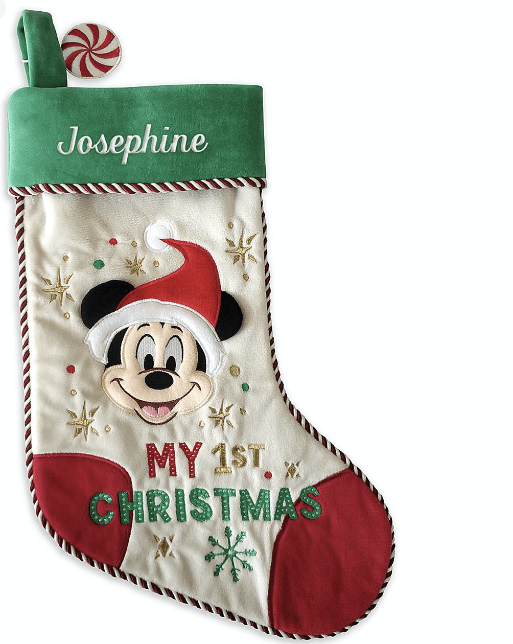 MICKEY MOUSE AS SANTA CHRISTMAS STOCKING~~NEW WITH TAG 