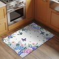 thumbnail image 3 of Area Rug 2 x 3 Ft, Spring Flowers Indoor Accent Bathroom Rugs for Kitchen/Laundry Room, Watercolor Floral Butterflies Botanical Washable Non-Slip Runner Floor Mat for Entryway, Living Room, 3 of 7