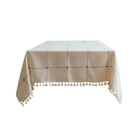 

Baiwo Decorative Tablecloth Dust-proof Polyester Rustic Charming Tableware Mat Household Supplies
