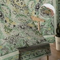 thumbnail image 5 of Retro Green Floral, Sheer Curtains 63 Inches Length 2 Panels Set, Window Sheer Curtains for Living Room/Bedroom, Rustic Tribal Ethnic Bohemian Farmhouse Light Filter Rod Pocket Curtain 52''x63''x2, 5 of 7