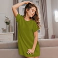 thumbnail image 3 of Picia Olive Pattern Women’s Nightdress – Casual Short-sleeved Loose-Fit Sleepwear, Soft Cotton Short-Sleeve Sleep Shirt for Relaxation & Comfort, 3 of 6