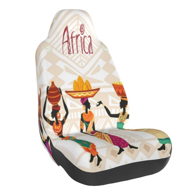 Fotbe Black African Woman Funda para Asiento de Auto con Estampado – Impermeable y Antisudor – Ajuste Universal, Lavable a Máquina, Antideslizante (1 Pieza)