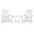 thumbnail image 3 of Polytrends  Laguna Hdpe All Weather Outdoor Patio Foldable Adirondack Chairs With Side Table (3-Piece Set) White, 3 of 5